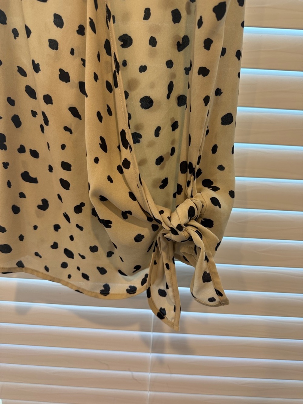 Papermoon Cream and Black Spotted Tie-Hem V-Neck Camisole - Picture 3 of 3